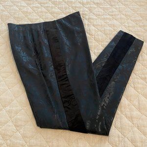 Anthropologie Black/Floral Tuxedo Skinny Pants_SZ 10
